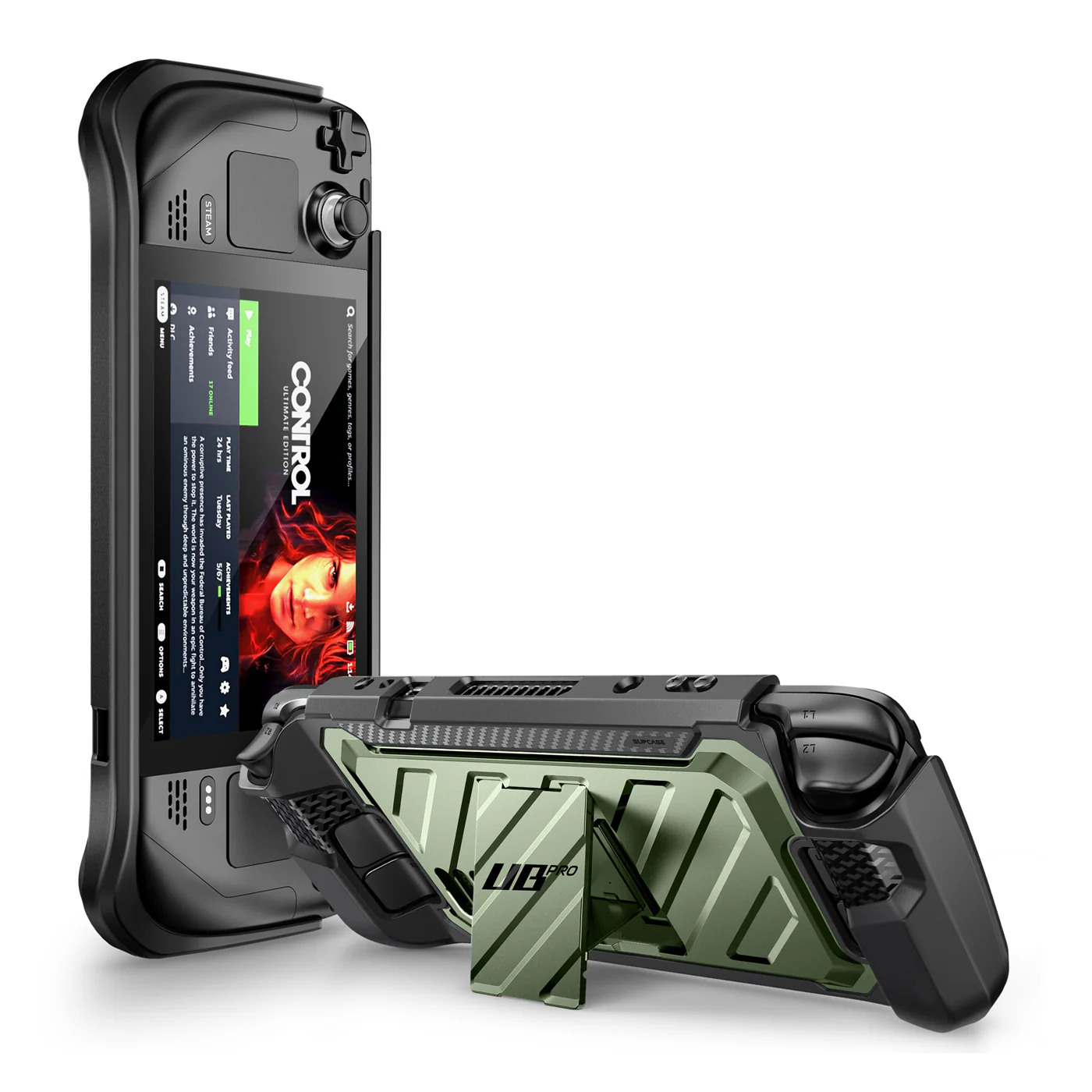 Steam Deck Unicorn Beetle PRO Rugged Kickstand Case-Metallic Green - Image 3