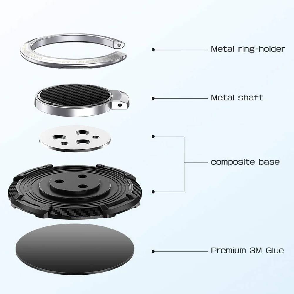 SUPCASE Ring Snap Adhesive Ring Holder and Kickstand-Black - Image 5