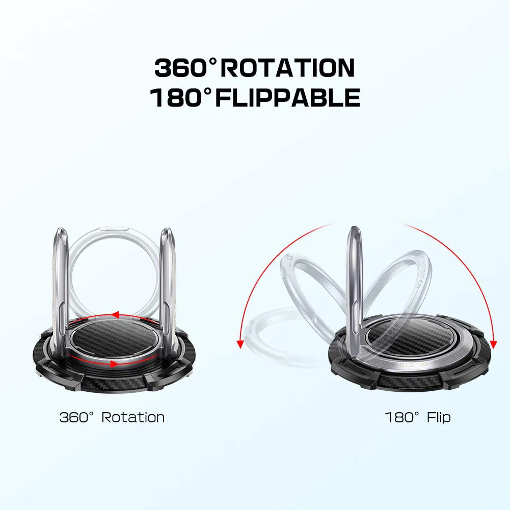 SUPCASE Ring Snap Adhesive Ring Holder and Kickstand-Black - Image 6