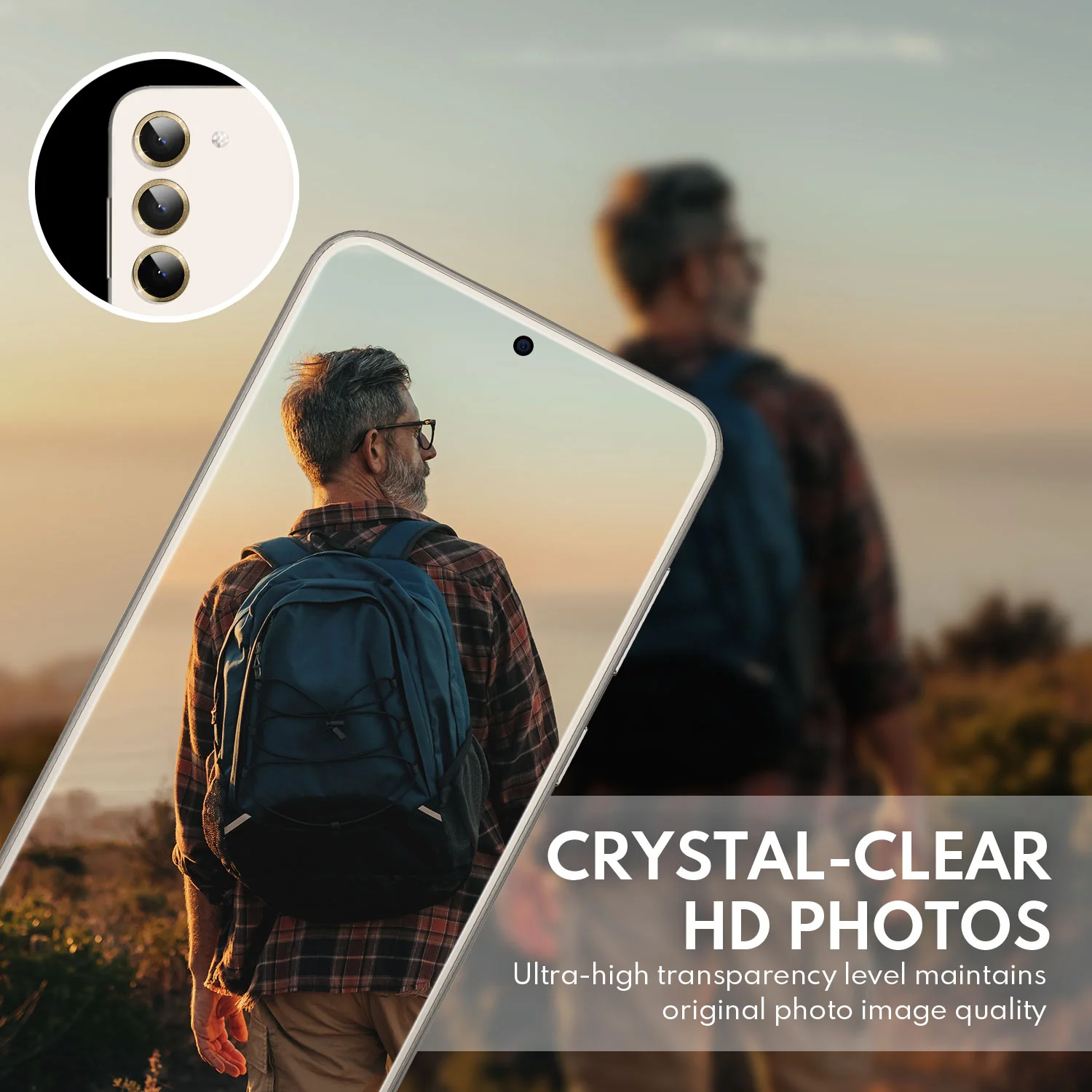 Tempered Glass Camera Lens Protector for Galaxy S23/S23 Plus-Glimmer Gold - Image 5
