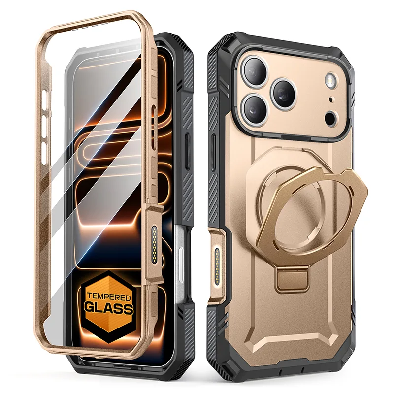 UB GRIP PRO Series iPhone 17 Pro MagSafe Phone Case with HD Tempered Glass - Desert - Image 3