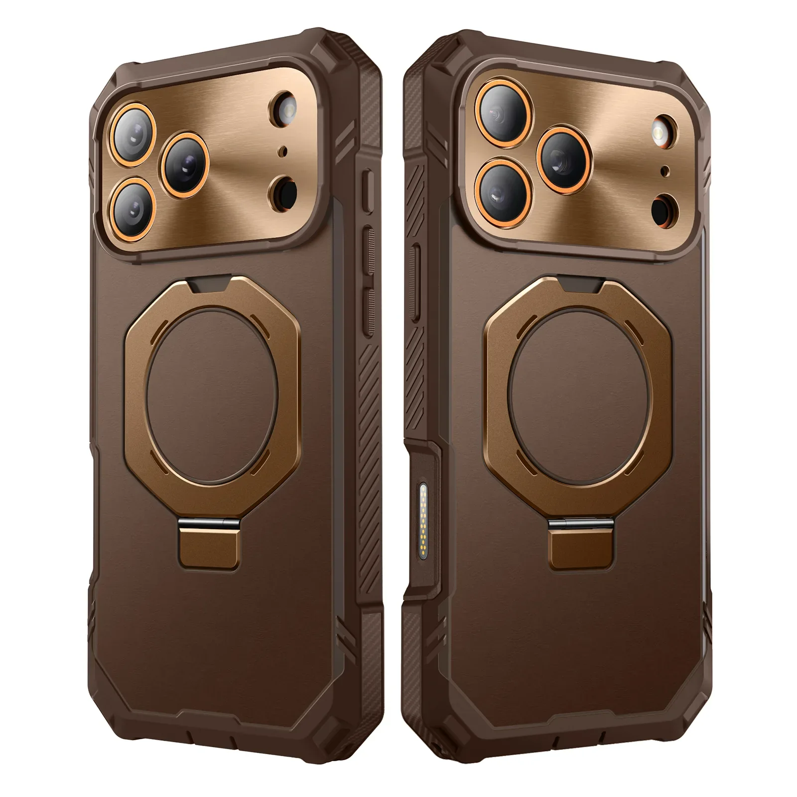UB GRIP PRO Series iPhone 17 Pro Max MagSafe Phone Case with HD Tempered Glass - Brown - Image 3