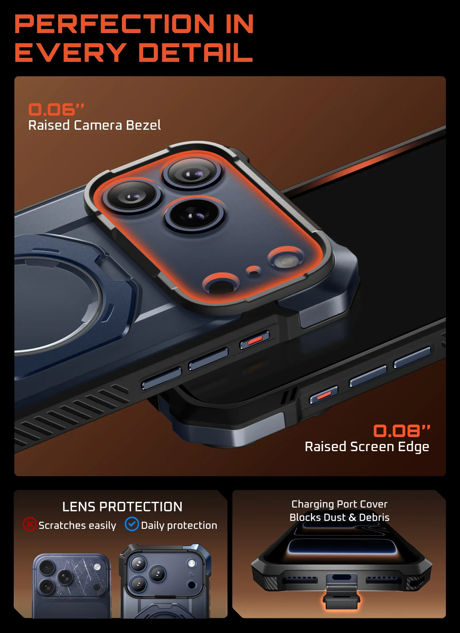 UB GRIP Series iPhone 17 Pro MagSafe Camera Control Button Phone Case - Azure - Image 14