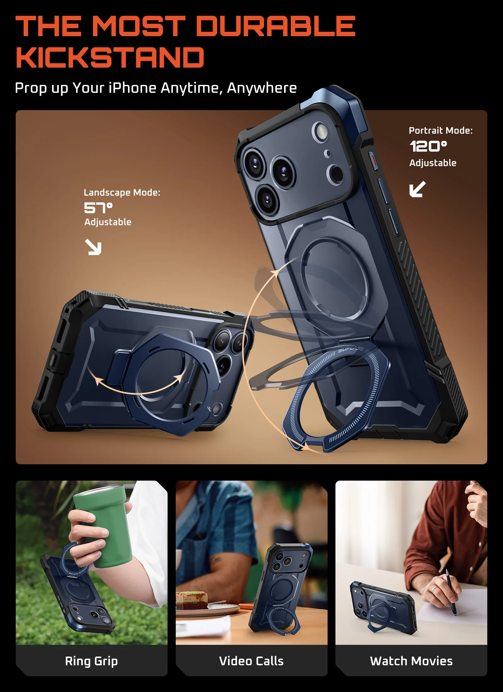UB GRIP Series iPhone 17 Pro MagSafe Camera Control Button Phone Case - Azure - Image 9