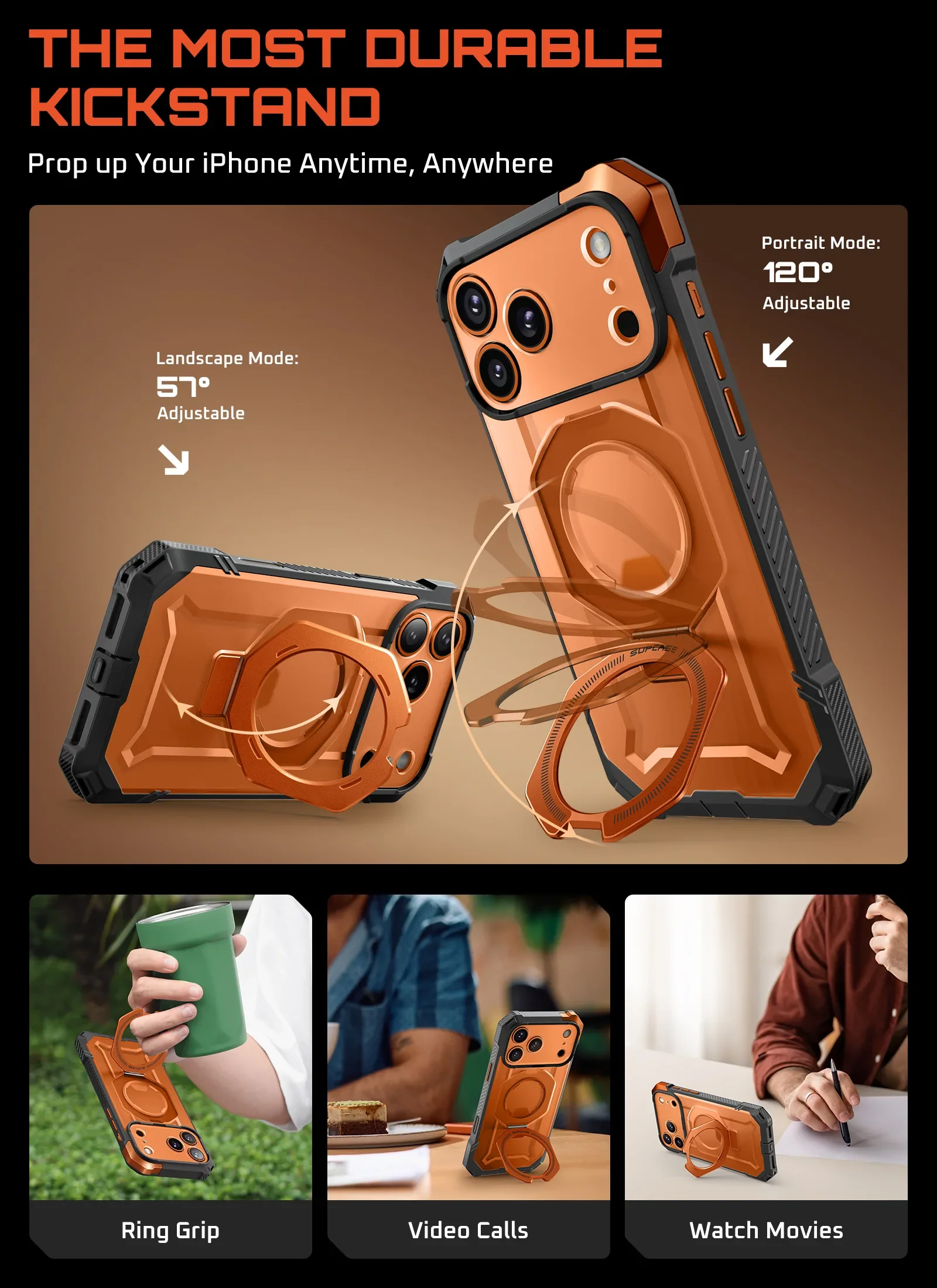 UB GRIP Series iPhone 17 Pro MagSafe Camera Control Button Phone Case - Coral - Image 9