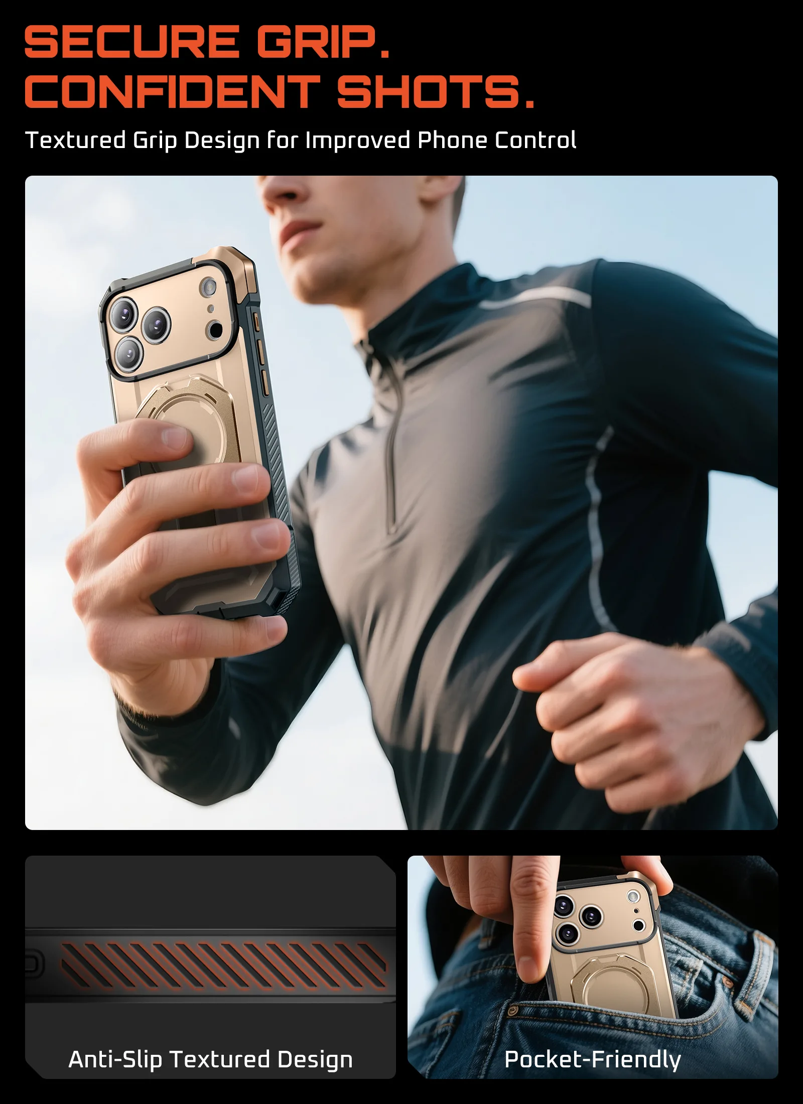 UB GRIP Series iPhone 17 Pro Max MagSafe Camera Control Button Phone Case - Desert - Image 13