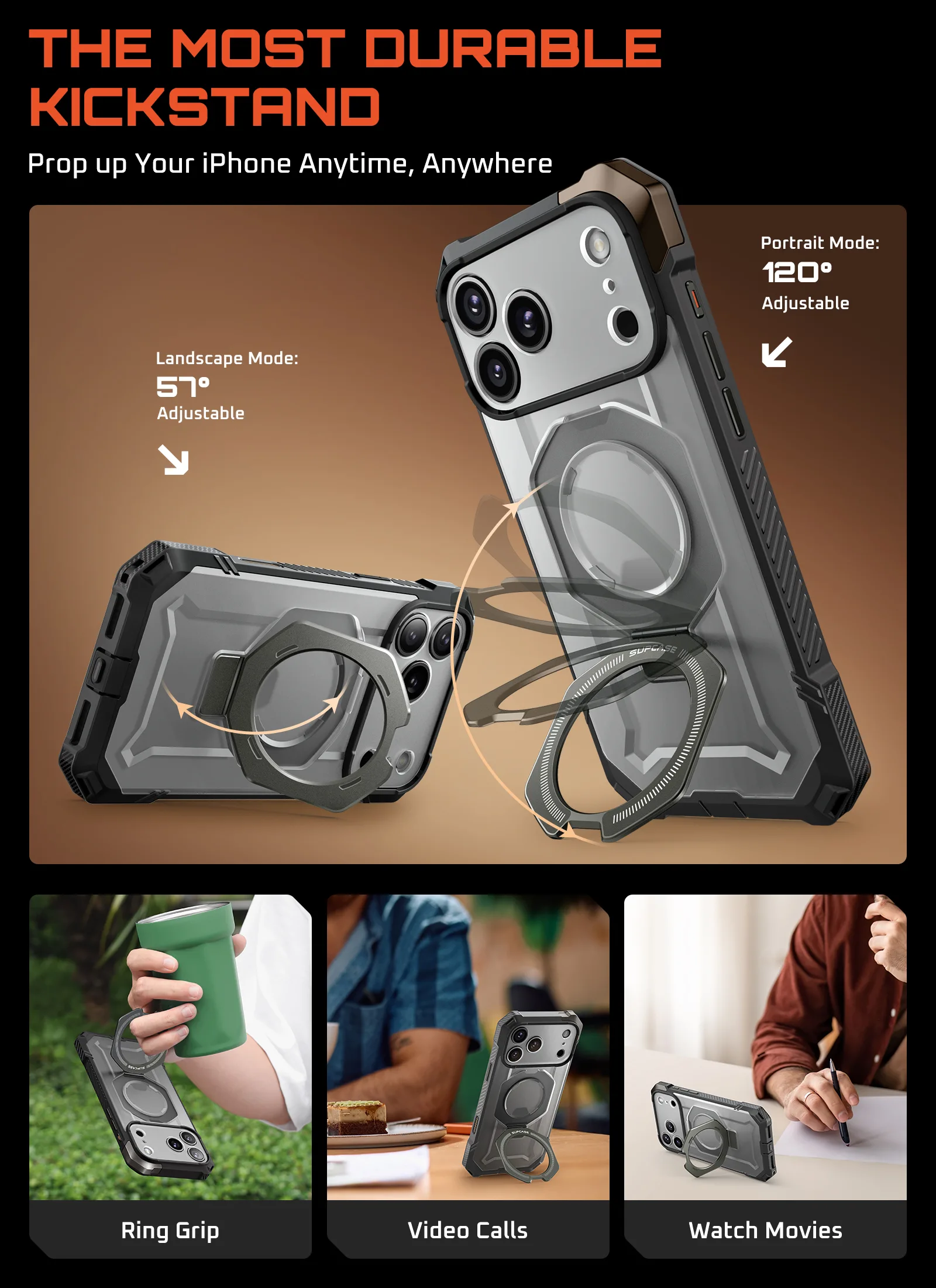 UB GRIP Series iPhone 17 Pro Max MagSafe Camera Control Button Phone Case - Gray - Image 10