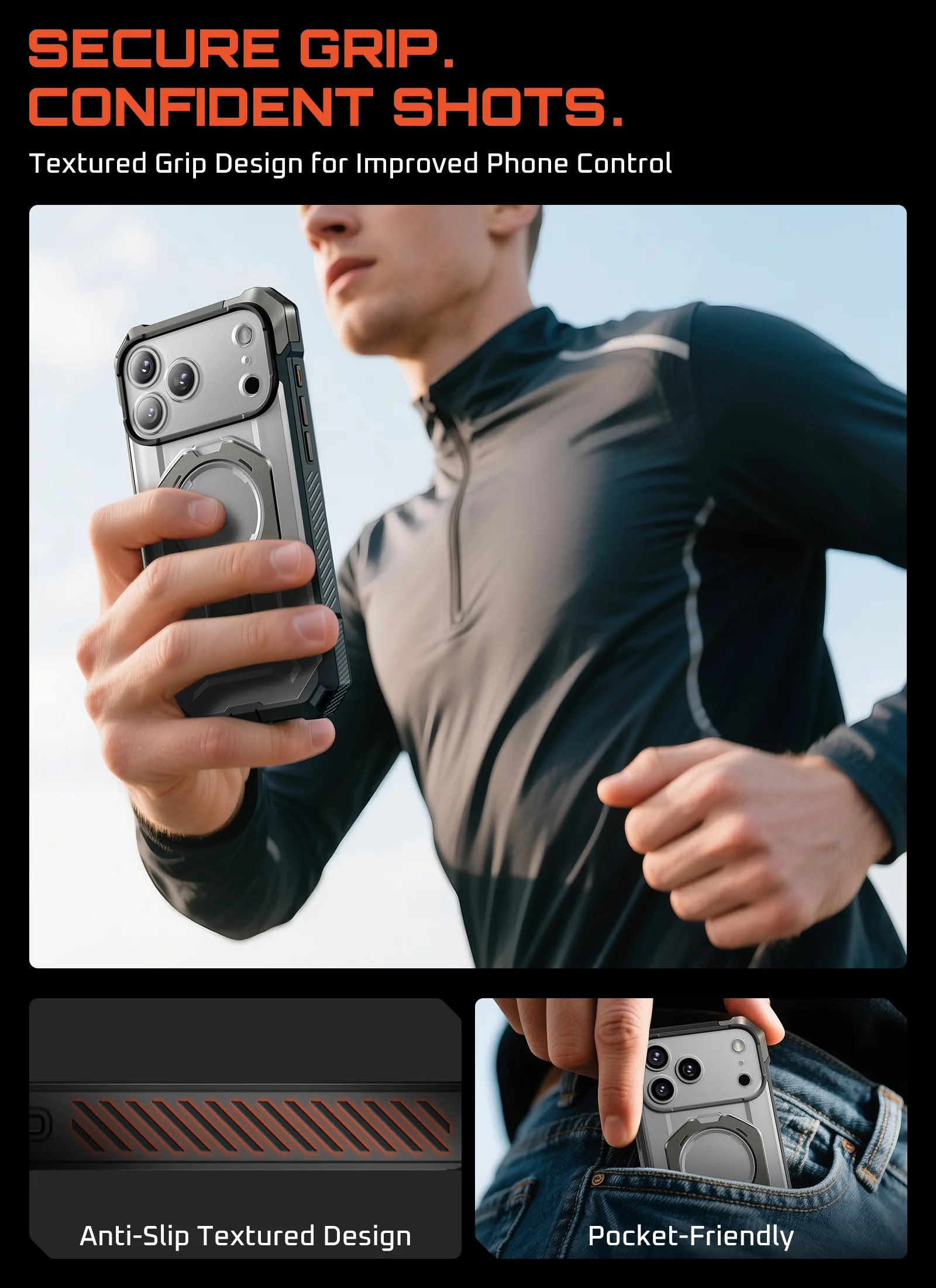 UB GRIP Series iPhone 17 Pro Max MagSafe Camera Control Button Phone Case - Gray - Image 14