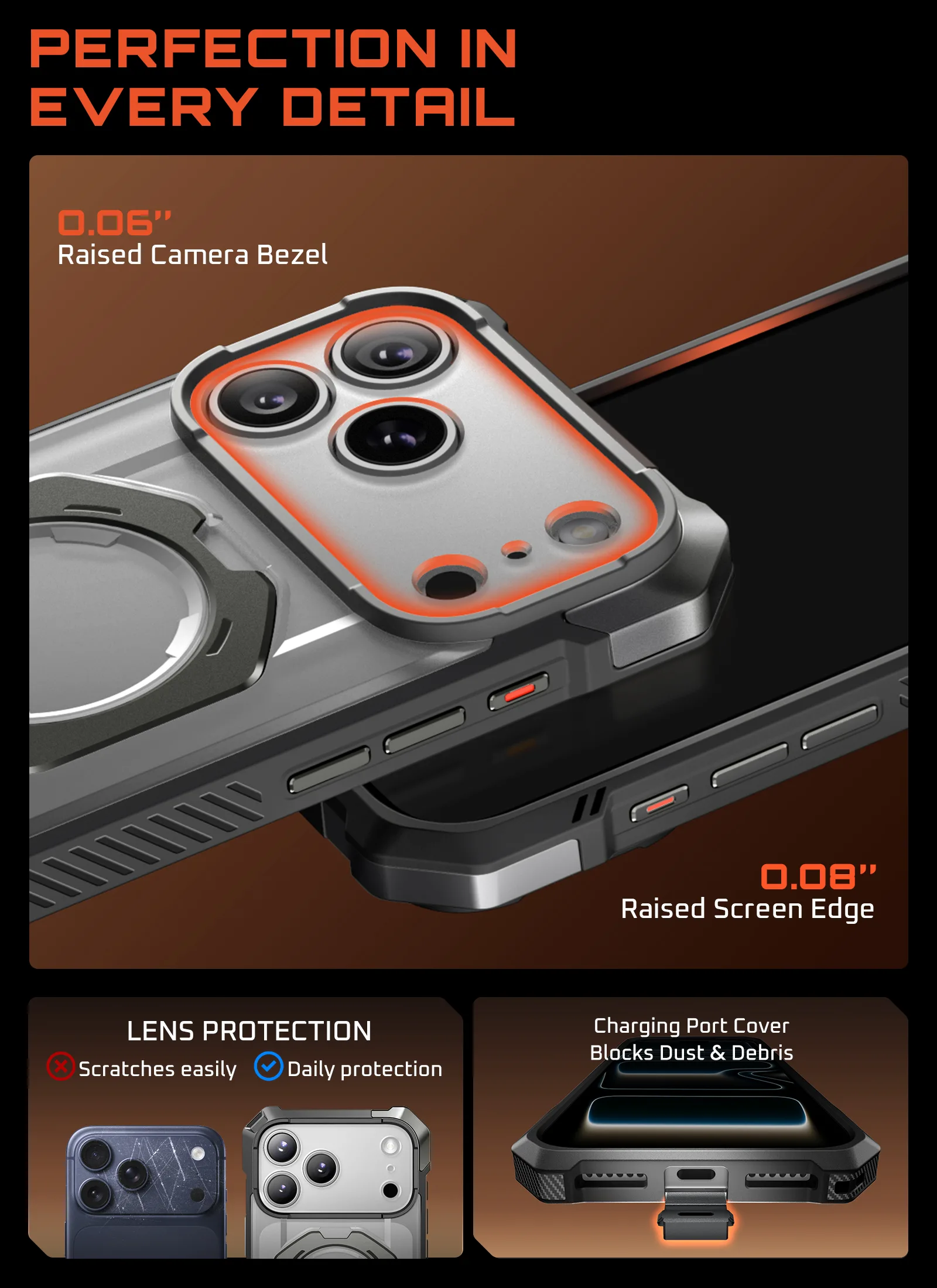 UB GRIP Series iPhone 17 Pro Max MagSafe Camera Control Button Phone Case - Gray - Image 8