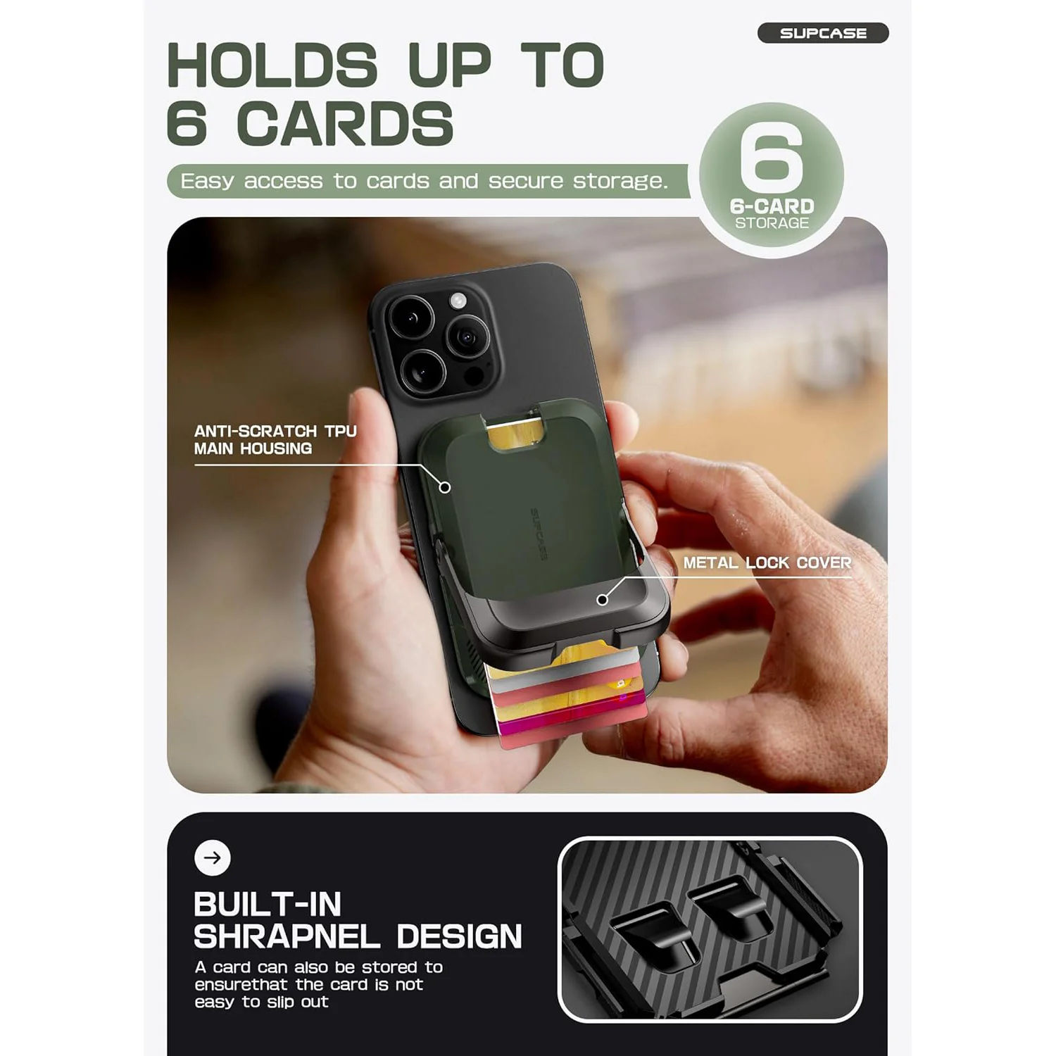 UB Mag Vault Magnetic Wallet with Stand - Battle Green - Image 7