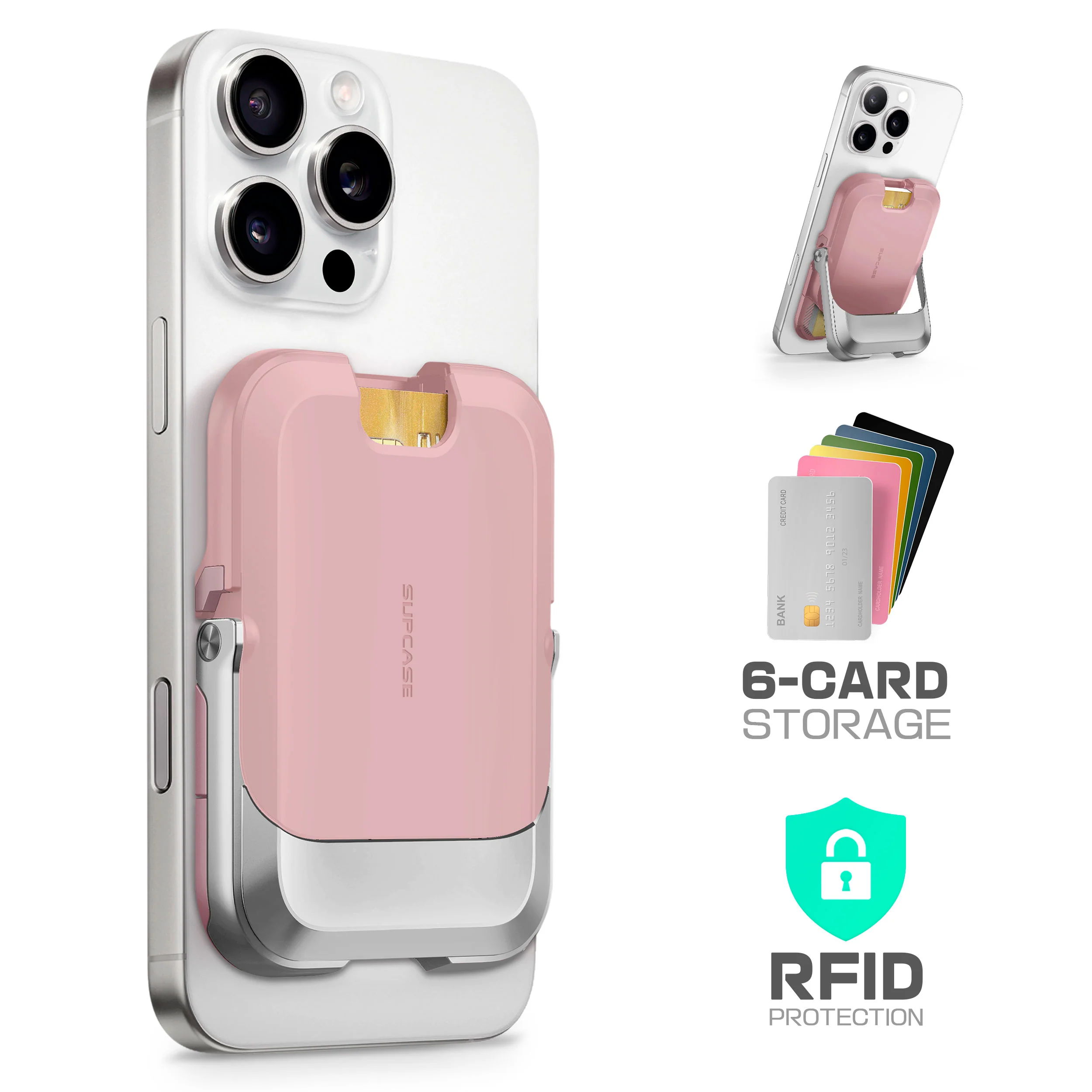 UB Mag Vault Magnetic Wallet with Stand - Blush Pink - Image 6
