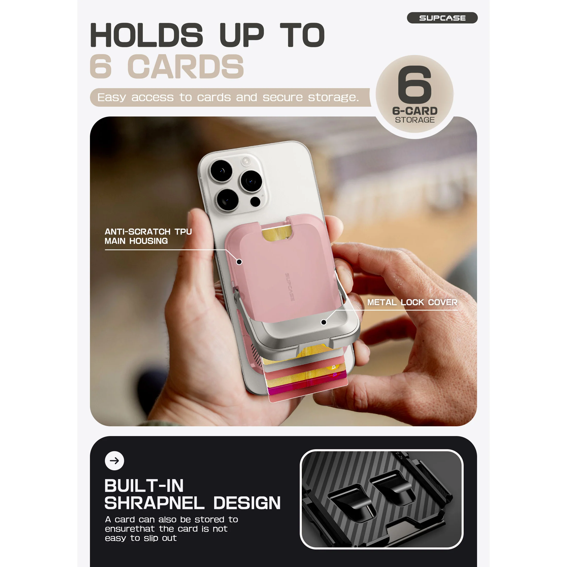 UB Mag Vault Magnetic Wallet with Stand - Blush Pink - Image 7