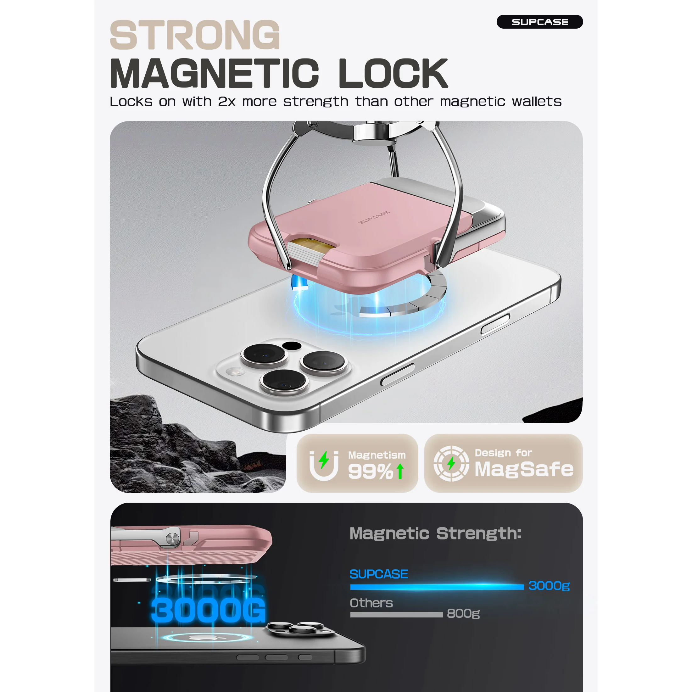 UB Mag Vault Magnetic Wallet with Stand - Blush Pink - Image 9