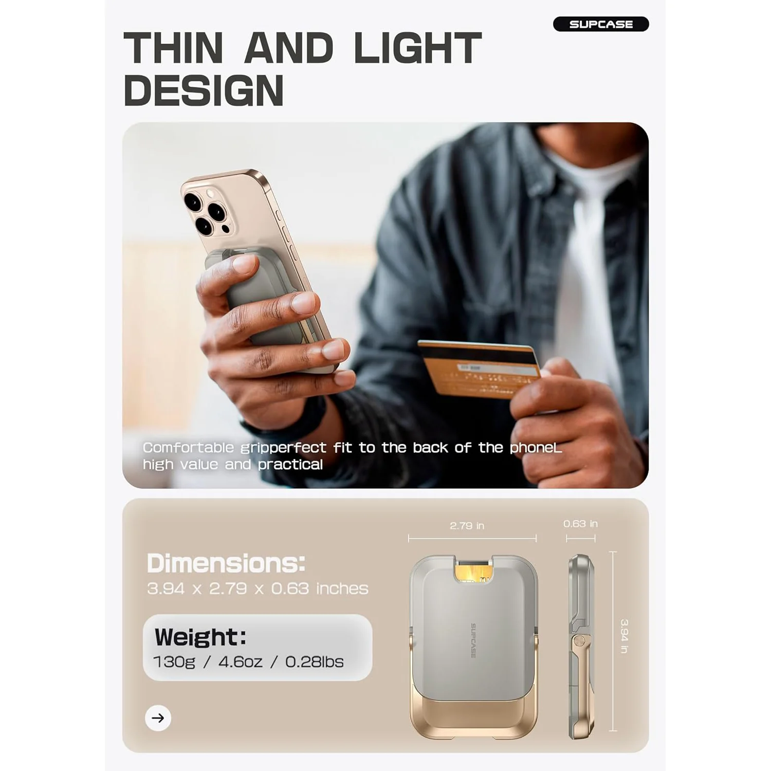 UB Mag Vault Magnetic Wallet with Stand - Gold - Image 11