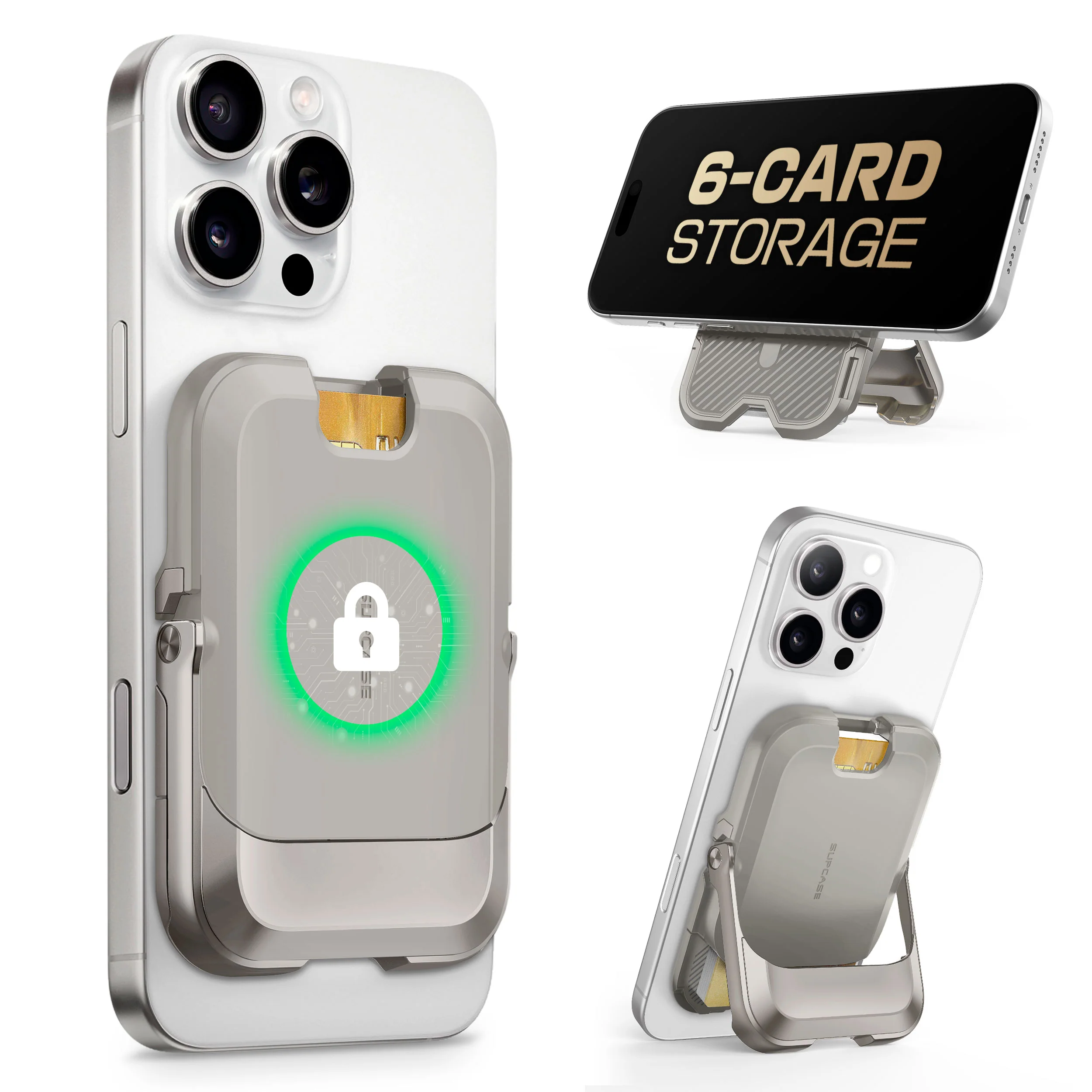 UB Mag Vault Magnetic Wallet with Stand - Gray - Image 5