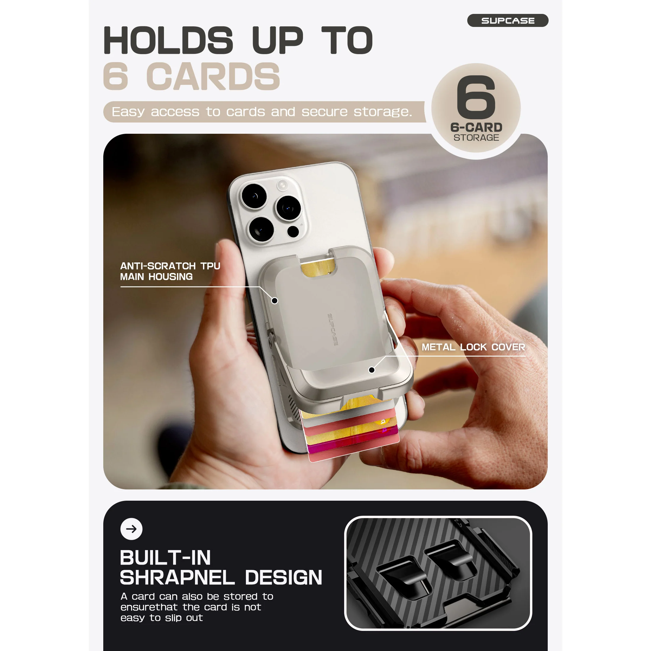 UB Mag Vault Magnetic Wallet with Stand - Gray - Image 8