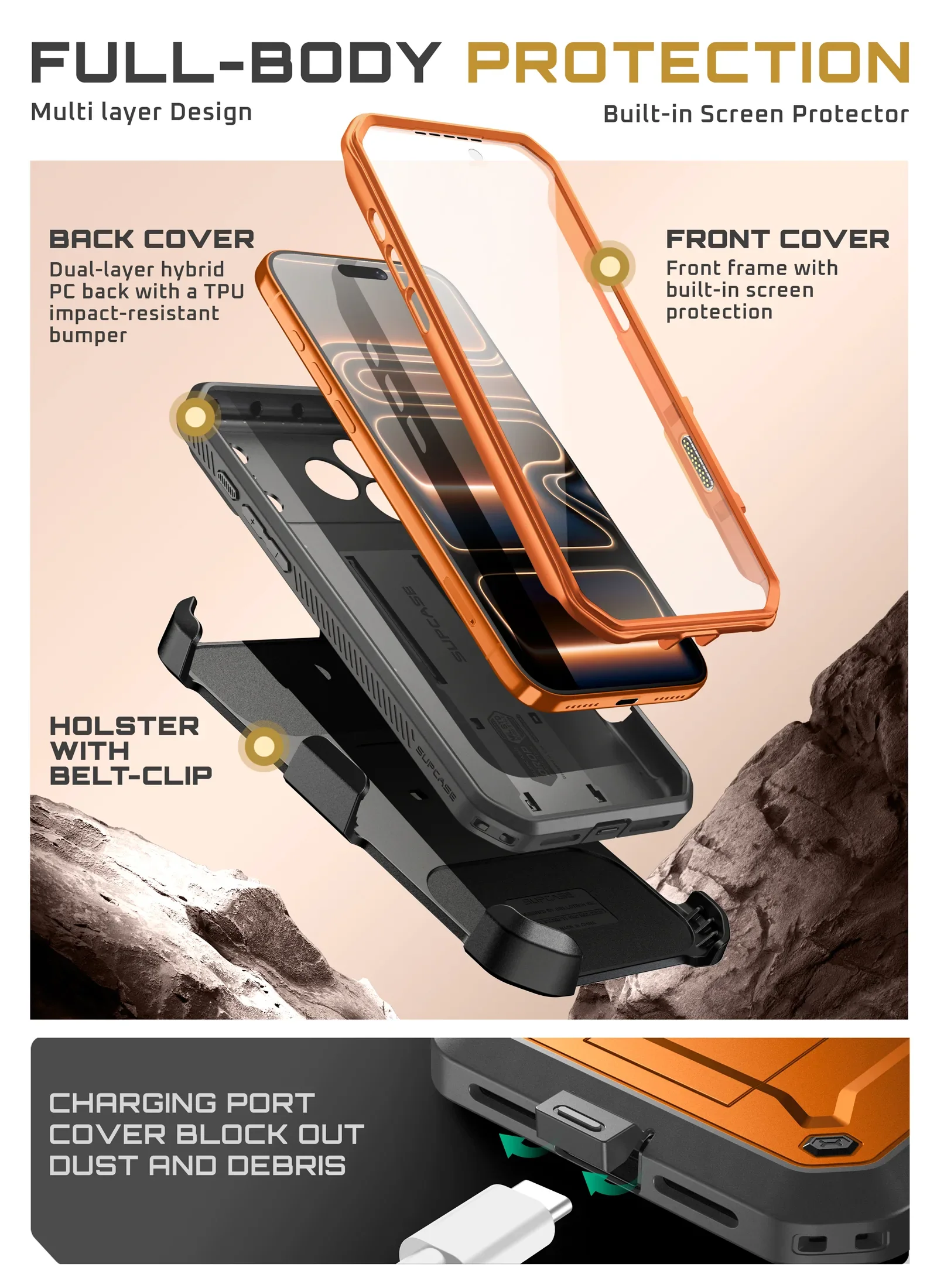 UB PRO Series iPhone 17 Pro Max Camera Control Button Phone Case - Coral - Image 10