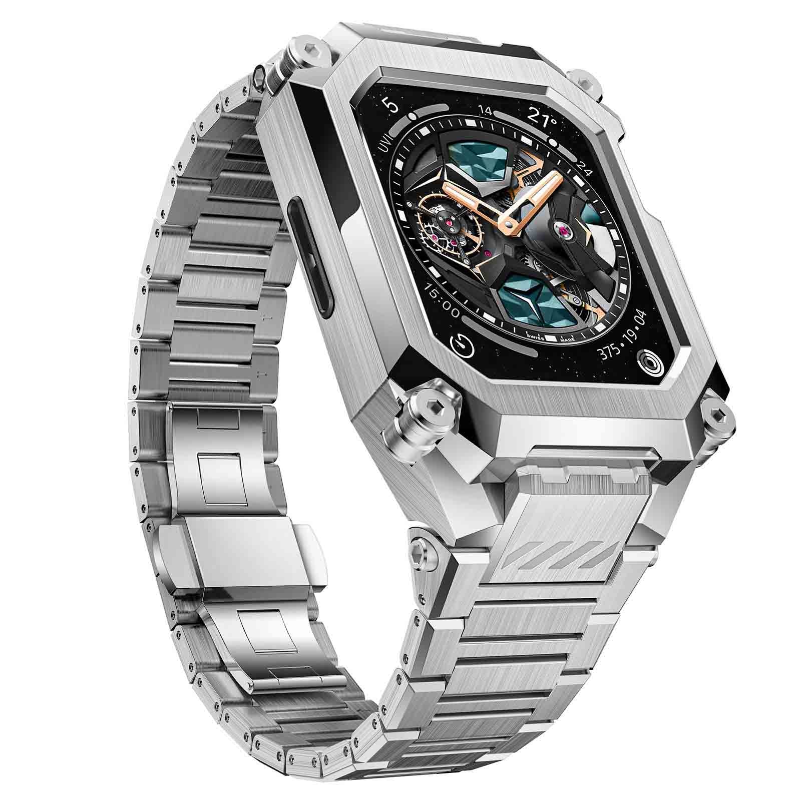 UB Steel Stainless Steel Apple Watchband - Silver - Image 3