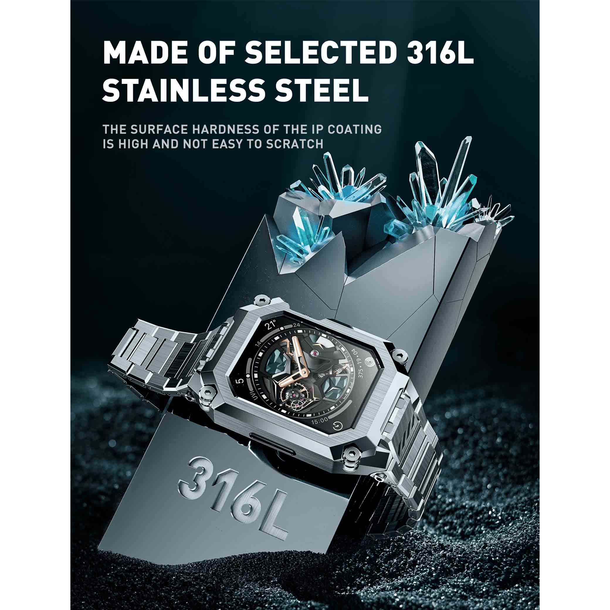 UB Steel Stainless Steel Apple Watchband - Silver - Image 5