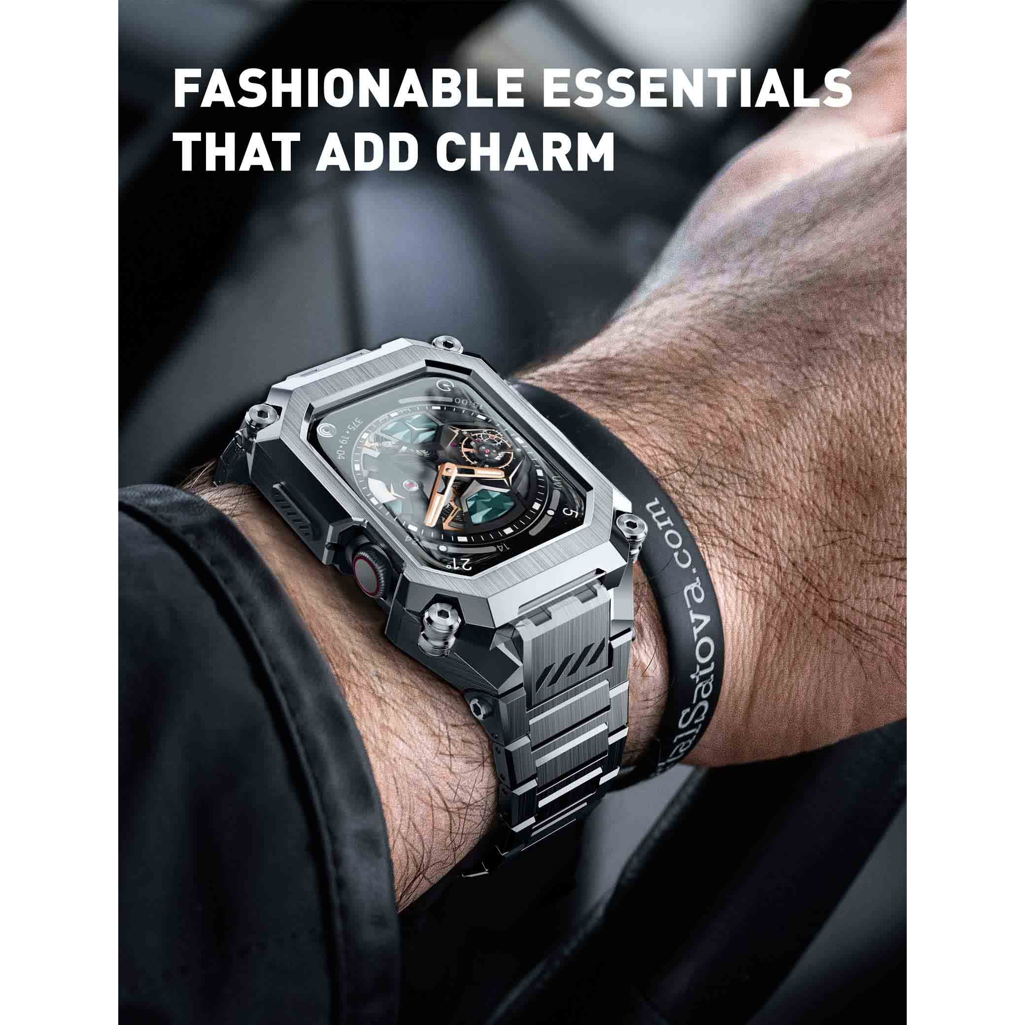 UB Steel Stainless Steel Apple Watchband - Silver - Image 8