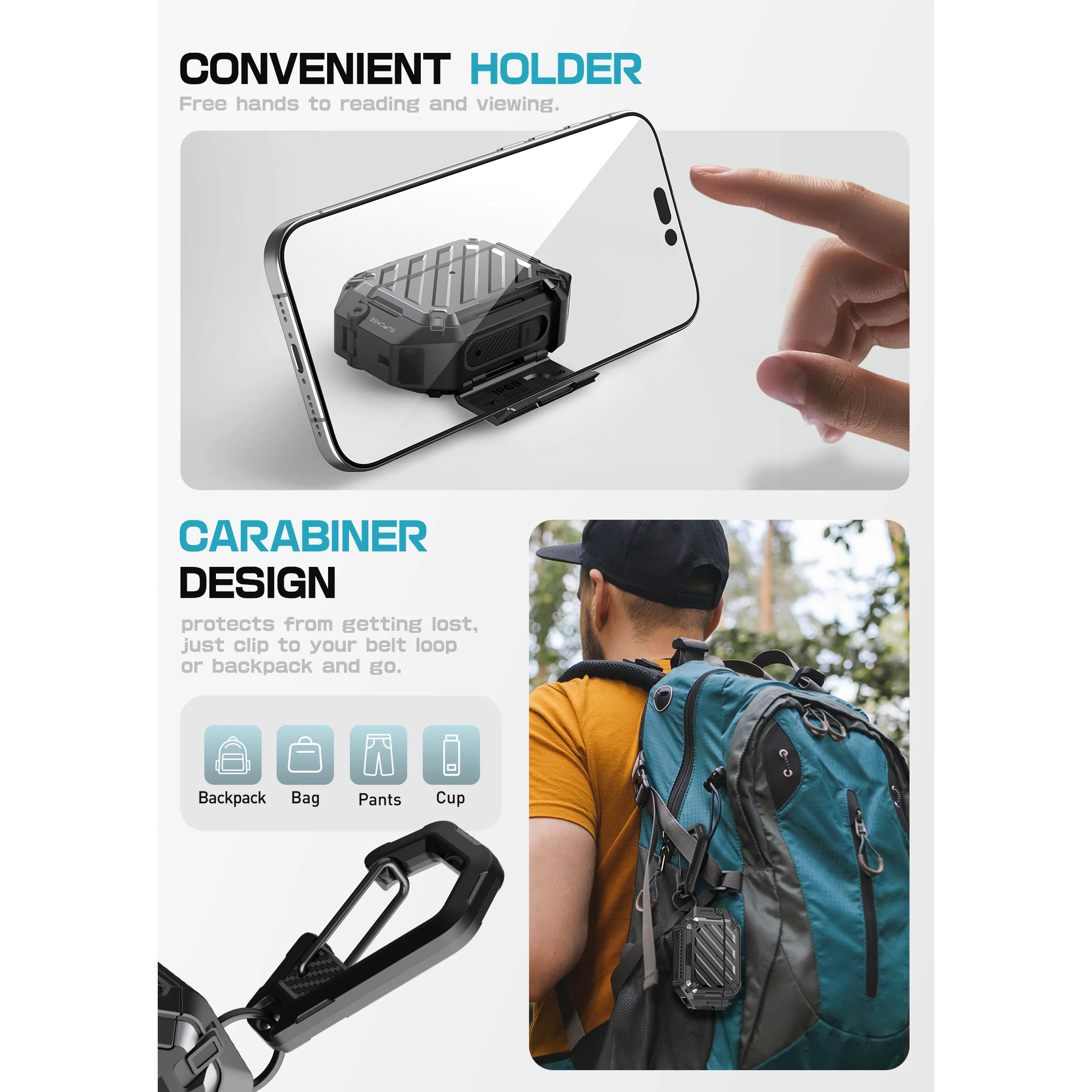 Apple AirPods Pro  1 & 2  Unicorn Beetle PRO Rugged Case Waterproof Case –Black - Image 6