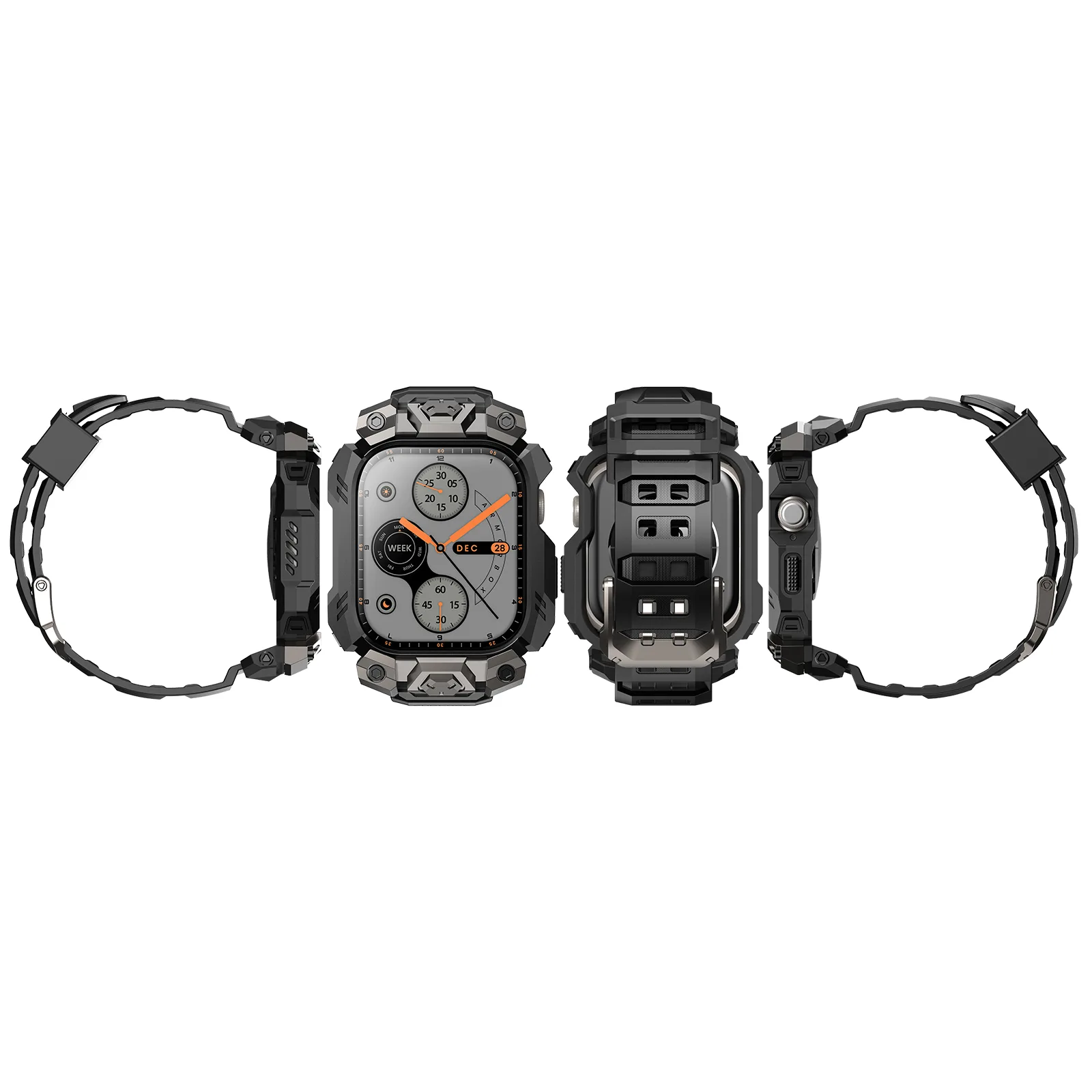 UB Ore Series Apple Watch Wristband Case (46mm) - Black - Image 4