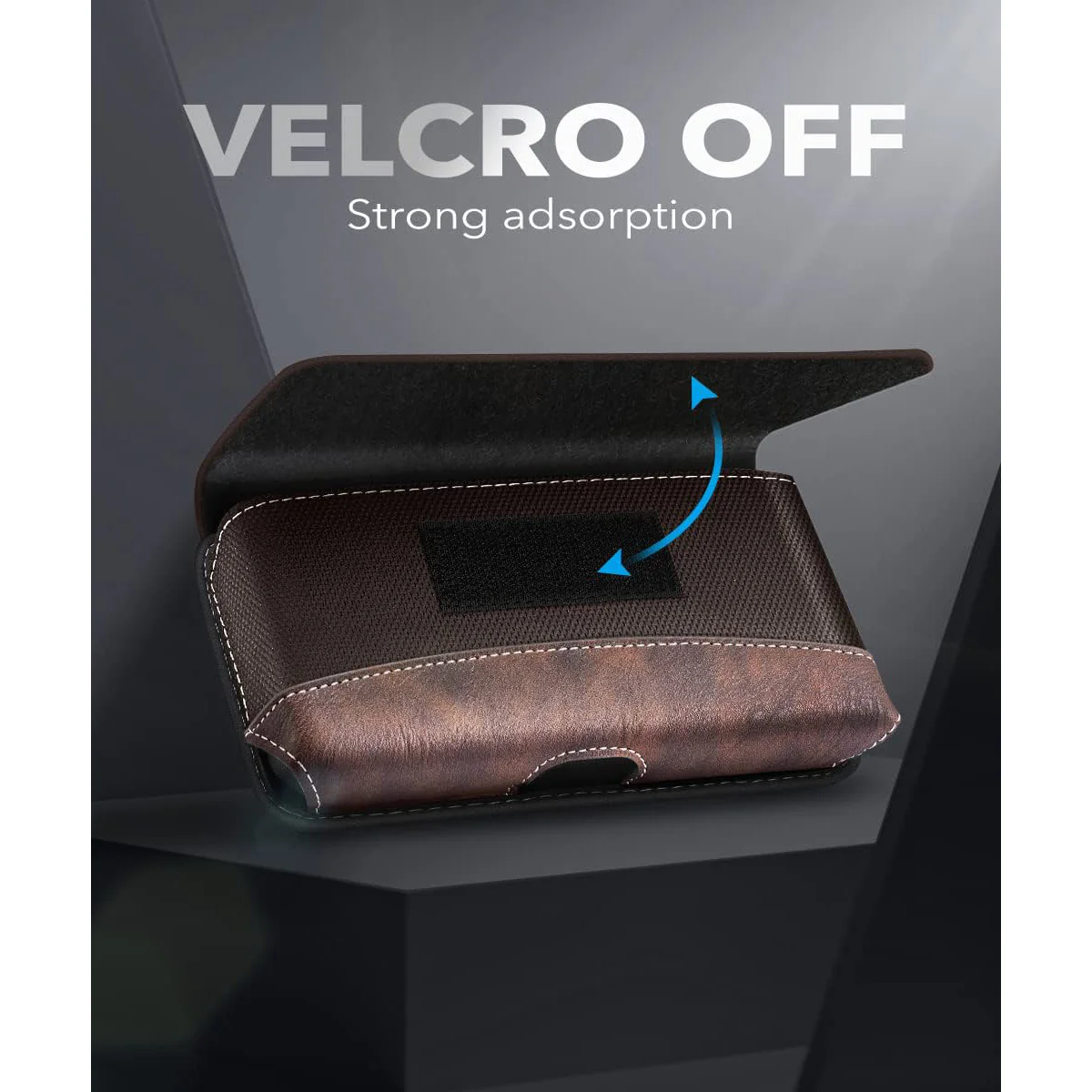 Universal Belt Clip Cell Phone Holster for Galaxy Fold and Large Phones-Brown - Image 4